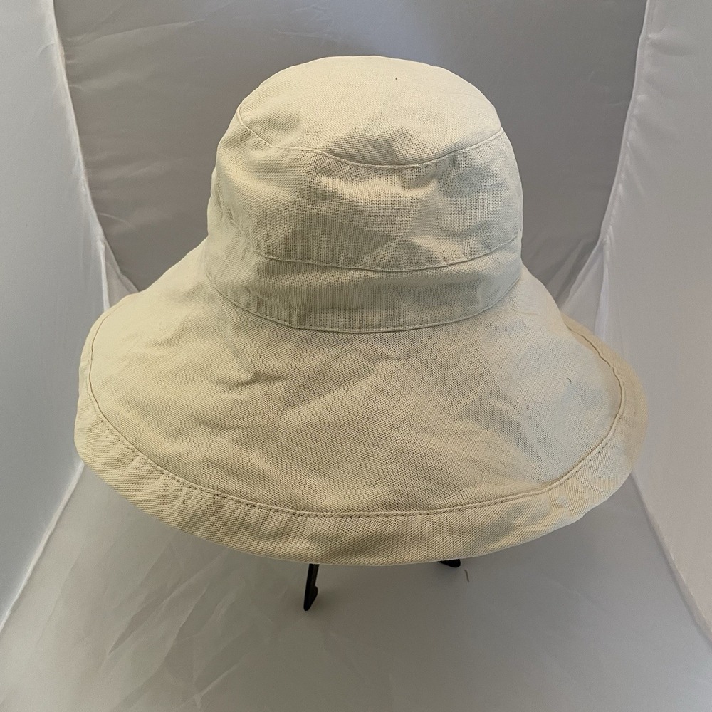 Hatterdashery Wide Brim Sun Hat Linen Seattle One Size Adult Adjustable Beige